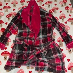 Ulta Beauty Pink and Black Plaid Robe